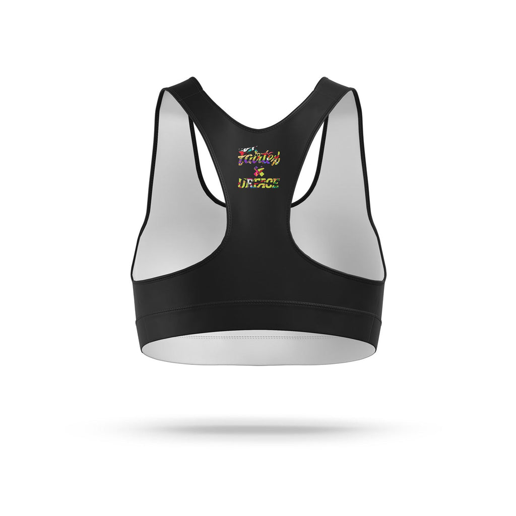 Fairtex SB8 URFACE Script Sports Bra - Black