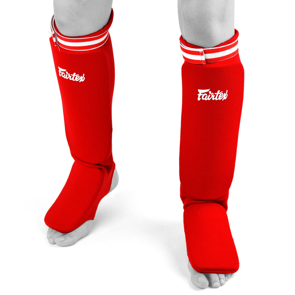 Fairtex SPE1 Elastic Competition Shin Pads - Red